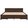 Oak brown engineered wood bed with drawers 150x200 cm by vidaXL, Beds and slatted bases - Ref: Foro24-3279931, Price: 187,14 ...