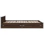 Oak brown engineered wood bed with drawers 150x200 cm by vidaXL, Beds and slatted bases - Ref: Foro24-3279931, Price: 187,14 ...