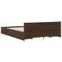 Oak brown engineered wood bed with drawers 150x200 cm by vidaXL, Beds and slatted bases - Ref: Foro24-3279931, Price: 187,14 ...