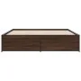 Oak brown metal engineered wood bed frame 180x200 cm by vidaXL, Beds and slatted bases - Ref: Foro24-3279876, Price: 154,20 €...