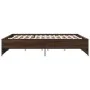 Oak brown metal engineered wood bed frame 180x200 cm by vidaXL, Beds and slatted bases - Ref: Foro24-3279876, Price: 154,20 €...