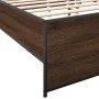 Oak brown metal engineered wood bed frame 180x200 cm by vidaXL, Beds and slatted bases - Ref: Foro24-3279876, Price: 154,20 €...
