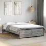 Sonoma gray metal engineered wood bed frame 120x190 cm by vidaXL, Beds and slatted bases - Ref: Foro24-3279910, Price: 133,17...