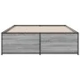 Estructura cama madera ingeniería metal gris Sonoma 120x190 cm de vidaXL, Camas y somieres - Ref: Foro24-3279910, Precio: 131...
