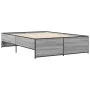 Estructura cama madera ingeniería metal gris Sonoma 120x190 cm de vidaXL, Camas y somieres - Ref: Foro24-3279910, Precio: 131...