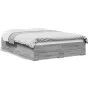 Sonoma gray engineered wood bed with drawers 120x200 cm by vidaXL, Beds and slatted bases - Ref: Foro24-3280396, Price: 160,5...