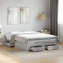 Sonoma-graues Holzwerkstoffbett mit Schubladen 120 x 200 cm von vidaXL, Betten und Lattenroste - Ref: Foro24-3280396, Preis: ...