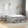 Sonoma gray engineered wood bed with drawers 120x200 cm by vidaXL, Beds and slatted bases - Ref: Foro24-3280396, Price: 160,5...