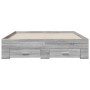 Sonoma-graues Holzwerkstoffbett mit Schubladen 120 x 200 cm von vidaXL, Betten und Lattenroste - Ref: Foro24-3280396, Preis: ...