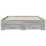 Sonoma gray engineered wood bed with drawers 120x200 cm by vidaXL, Beds and slatted bases - Ref: Foro24-3280396, Price: 160,5...