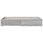 Cama con cajones madera ingeniería gris Sonoma 120x200 cm