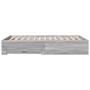 Sonoma-graues Holzwerkstoffbett mit Schubladen 120 x 200 cm von vidaXL, Betten und Lattenroste - Ref: Foro24-3280396, Preis: ...