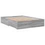 Cama con cajones madera ingeniería gris Sonoma 120x200 cm