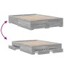 Sonoma-graues Holzwerkstoffbett mit Schubladen 120 x 200 cm von vidaXL, Betten und Lattenroste - Ref: Foro24-3280396, Preis: ...