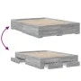 Sonoma gray engineered wood bed with drawers 120x200 cm by vidaXL, Beds and slatted bases - Ref: Foro24-3280396, Price: 160,5...