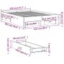 Sonoma gray engineered wood bed with drawers 120x200 cm by vidaXL, Beds and slatted bases - Ref: Foro24-3280396, Price: 160,5...