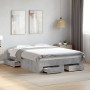 Betongraues Holzwerkstoffbett mit Schubladen 120x200 cm von vidaXL, Betten und Lattenroste - Ref: Foro24-3280394, Preis: 155,...