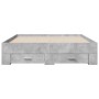 Betongraues Holzwerkstoffbett mit Schubladen 120x200 cm von vidaXL, Betten und Lattenroste - Ref: Foro24-3280394, Preis: 155,...