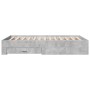 Betongraues Holzwerkstoffbett mit Schubladen 120x200 cm von vidaXL, Betten und Lattenroste - Ref: Foro24-3280394, Preis: 155,...