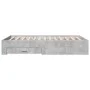 Concrete gray engineered wood bed with drawers 120x200 cm by vidaXL, Beds and slatted bases - Ref: Foro24-3280394, Price: 155...