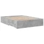 Concrete gray engineered wood bed with drawers 120x200 cm by vidaXL, Beds and slatted bases - Ref: Foro24-3280394, Price: 155...