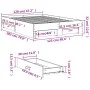 Concrete gray engineered wood bed with drawers 120x200 cm by vidaXL, Beds and slatted bases - Ref: Foro24-3280394, Price: 155...