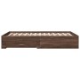 Cama con cajones madera de ingeniería marrón roble 140x190 cm