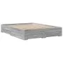 Sonoma gray engineered wood bed with drawers 140x200 cm by vidaXL, Beds and slatted bases - Ref: Foro24-3280389, Price: 186,9...