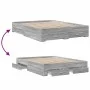 Sonoma gray engineered wood bed with drawers 140x200 cm by vidaXL, Beds and slatted bases - Ref: Foro24-3280389, Price: 186,9...