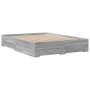 Sonoma-graues Holzwerkstoffbett mit Schubladen, 160 x 200 cm von vidaXL, Betten und Lattenroste - Ref: Foro24-3280375, Preis:...