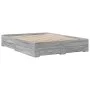 Sonoma gray engineered wood bed with drawers 160x200 cm by vidaXL, Beds and slatted bases - Ref: Foro24-3280375, Price: 203,2...