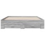 Sonoma-graues Holzwerkstoffbett mit Schubladen, 160 x 200 cm von vidaXL, Betten und Lattenroste - Ref: Foro24-3280375, Preis:...