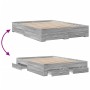 Sonoma-graues Holzwerkstoffbett mit Schubladen, 160 x 200 cm von vidaXL, Betten und Lattenroste - Ref: Foro24-3280375, Preis:...