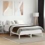 Estructura de cama con cabecero madera pino blanco 140x190 cm