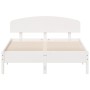Bed frame with white pine wood headboard 135x190 cm by vidaXL, Beds and slatted bases - Ref: Foro24-3207230, Price: 188,86 €,...