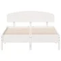 Bed frame with white pine wood headboard 135x190 cm by vidaXL, Beds and slatted bases - Ref: Foro24-3207230, Price: 182,20 €,...