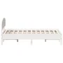 Bed frame with white pine wood headboard 135x190 cm by vidaXL, Beds and slatted bases - Ref: Foro24-3207230, Price: 182,20 €,...