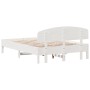 Bed frame with white pine wood headboard 135x190 cm by vidaXL, Beds and slatted bases - Ref: Foro24-3207230, Price: 188,86 €,...
