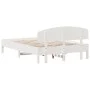 Bed frame with white pine wood headboard 135x190 cm by vidaXL, Beds and slatted bases - Ref: Foro24-3207230, Price: 182,20 €,...