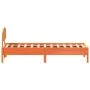 Bed frame with wax brown pine wood headboard 90x200 cm by vidaXL, Beds and slatted bases - Ref: Foro24-3207224, Price: 146,58...