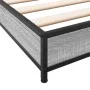 Sonoma-graues Metall-Holzwerkstoff-Bettgestell, 150 x 200 cm von vidaXL, Betten und Lattenroste - Ref: Foro24-845144, Preis: ...