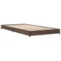 Engineered wood metal bed frame brown oak 75x190 cm by vidaXL, Beds and slatted bases - Ref: Foro24-845190, Price: 55,10 €, D...