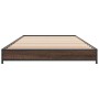 Engineered wood metal bed frame brown oak 75x190 cm by vidaXL, Beds and slatted bases - Ref: Foro24-845190, Price: 55,66 €, D...