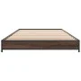 Engineered wood metal bed frame brown oak 75x190 cm by vidaXL, Beds and slatted bases - Ref: Foro24-845190, Price: 55,10 €, D...
