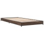 Engineered wood metal bed frame brown oak 75x190 cm by vidaXL, Beds and slatted bases - Ref: Foro24-845190, Price: 55,66 €, D...