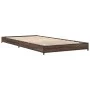 Estructura cama madera ingeniería metal roble marrón 75x190 cm de vidaXL, Camas y somieres - Ref: Foro24-845190, Precio: 55,1...