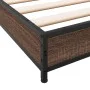 Engineered wood metal bed frame brown oak 75x190 cm by vidaXL, Beds and slatted bases - Ref: Foro24-845190, Price: 55,10 €, D...
