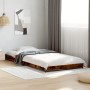 Estructura cama madera ingeniería metal roble humo 100x200 cm de vidaXL, Camas y somieres - Ref: Foro24-845173, Precio: 70,17...