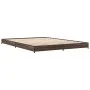 Engineered wood bed frame oak brown metal 135x190 cm by vidaXL, Beds and slatted bases - Ref: Foro24-845165, Price: 89,53 €, ...