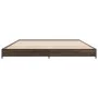 Engineered wood bed frame oak brown metal 135x190 cm by vidaXL, Beds and slatted bases - Ref: Foro24-845165, Price: 89,53 €, ...
